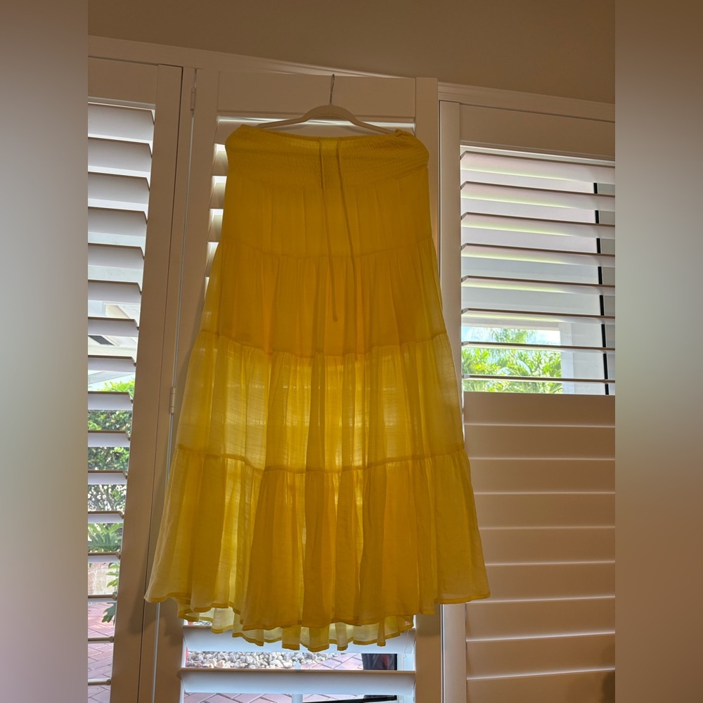 NWT Yellow Tiered Maxi Skirt - Lightweight Boho Style